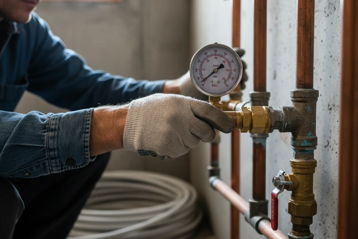 Pressure testing a repaired line during Water Line Repair in Whitt